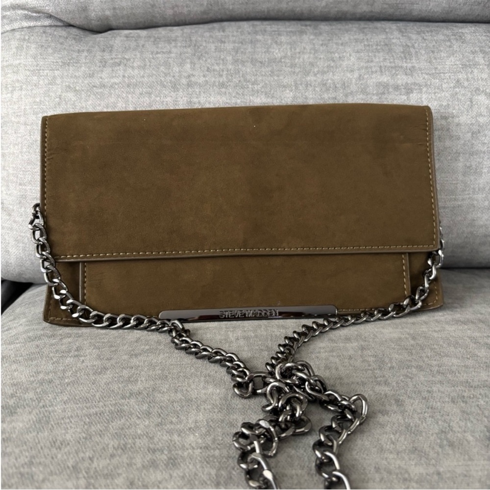 Steve Madden Olive Clutch with Chain Strap